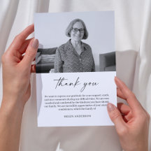 Modern Calligraphy Script Funeral Photo Sympathy