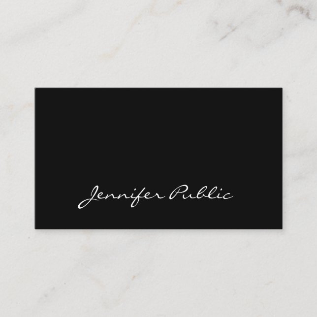 Modern Calligraphy Script Minimalist Elegant Plain Business Card (Front)