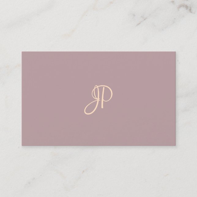 Modern Calligraphy Script Monogrammed Template Business Card (Front)