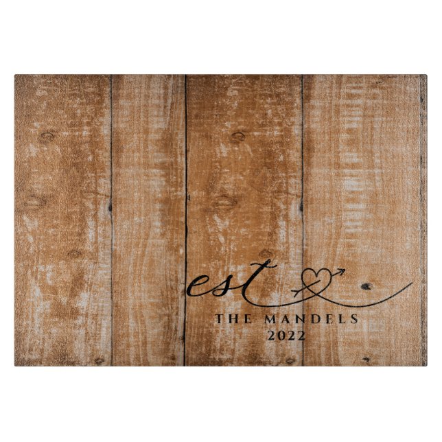 Modern Calligraphy Script Personalised  Cutting Board (Front)