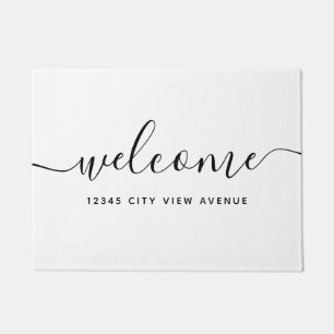 Modern Calligraphy Script Property Welcome  Doorma Doormat