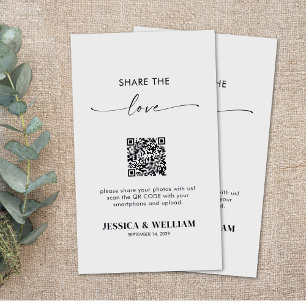 Modern Calligraphy Script Share the love QR Code Enclosure Card