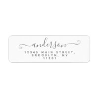 Modern Calligraphy Script Silver Grey Last Name