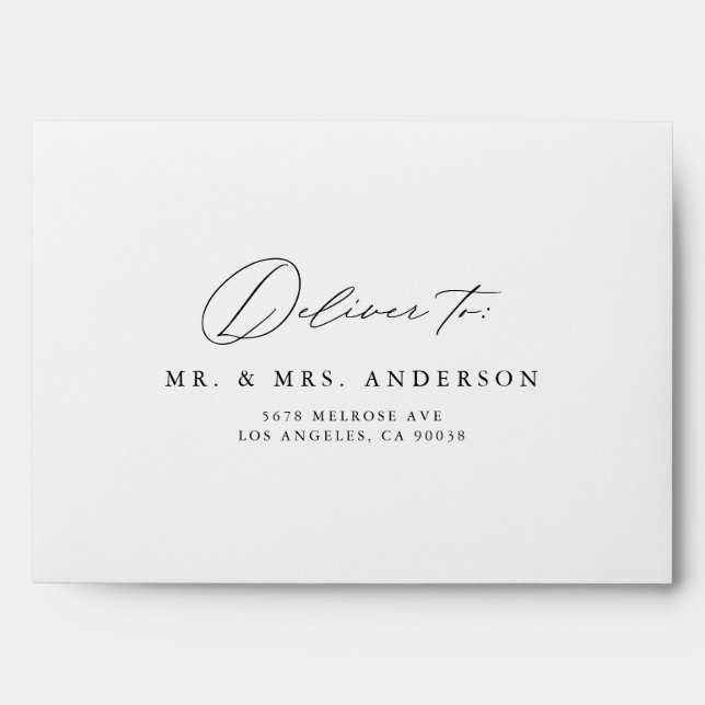 Modern Calligraphy Script Wedding Address Label Envelope (Front)