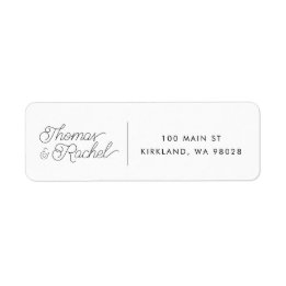 Modern Calligraphy Script Wedding Return Address  Label