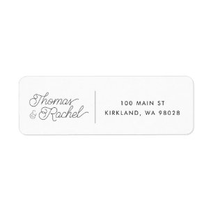 Modern Calligraphy Script Wedding Return Address  Label