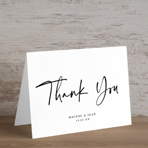 Modern Calligraphy Script   Wedding Thank You Card