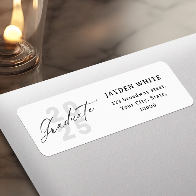 Modern Calligraphy Simple Graduation Address Return Address Label (Modern Calligraphy Simple Graduation Address Label)