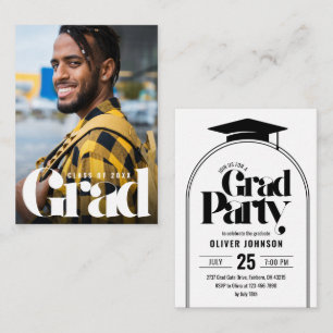 Modern Calligraphy Small Photo Graduation Party Enclosure Card