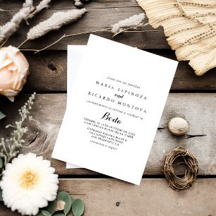 Modern Calligraphy Spanish Wedding Invitation