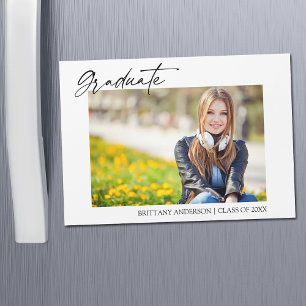Modern Calligraphy Stylish Graduation Magnet Card