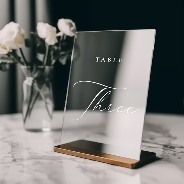 Modern Calligraphy Table Three Table Number (Modern Calligraphy Table Three Table Number Window Cling)