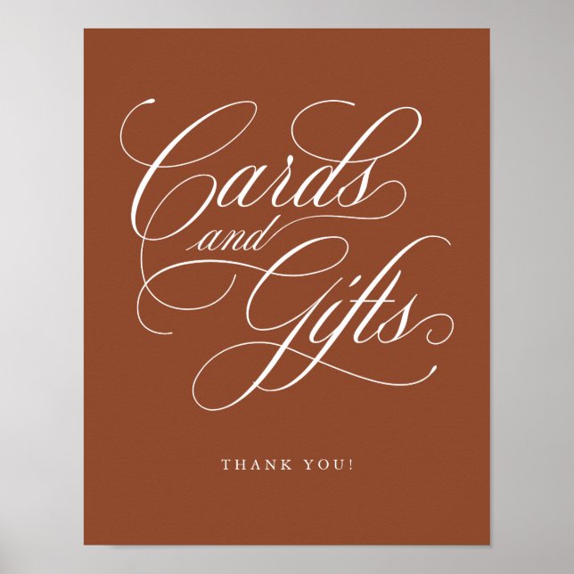 Modern calligraphy terracotta cards and gifts Sign (Front)
