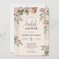 Modern calligraphy terracotta roses sage arch