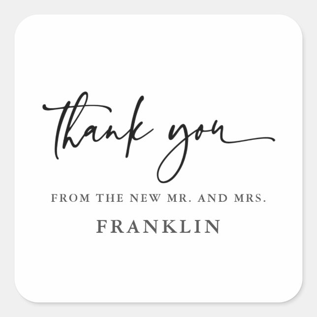 Modern Calligraphy Thank You Favour Seals (Front)