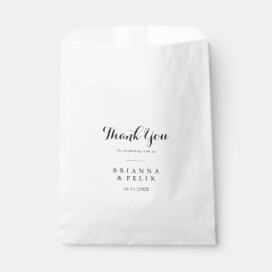 Modern Calligraphy Thank You Wedding Favour Bag