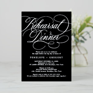 Modern calligraphy timeles Silver Rehearsal Dinner