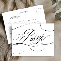 Modern calligraphy timeless black and white RSVP