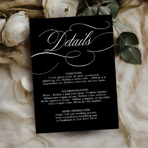 Modern calligraphy timeless Black white wedding Enclosure Card