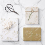 Modern calligraphy timeless gold and white wedding wrapping paper sheet<br><div class="desc">A timeless and elegant wedding wrapping paper sheet featuring refined calligraphy script on a classic background,  perfect for a formal and sophisticated wedding celebration. For customisation or additional products featuring this design,  please feel free to contact me.</div>