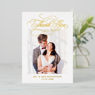 Modern calligraphy timeless gold wedding Thank you