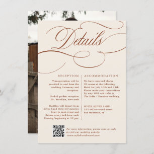 Modern Calligraphy Timeless Terracotta Wedding Enclosure Card
