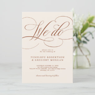 Modern Calligraphy Timeless Terracotta Wedding Invitation