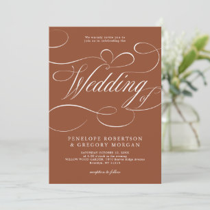 Modern Calligraphy Timeless Terracotta Wedding Invitation