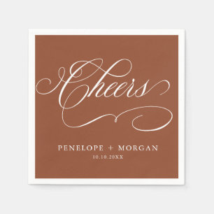 Modern calligraphy timeless Terracotta wedding Napkin