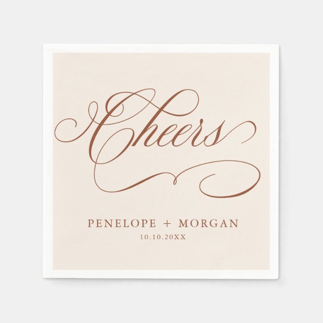 Modern calligraphy timeless Terracotta wedding Napkin (Front)