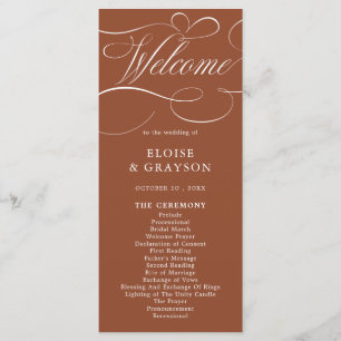 Modern Calligraphy Timeless Terracotta Wedding Program