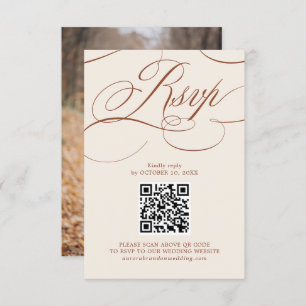 Modern Calligraphy Timeless Terracotta Wedding RSVP Card