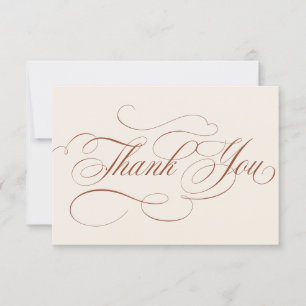 Modern calligraphy timeless Terracotta  wedding Thank You Card