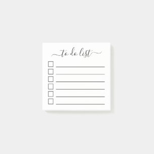 Modern Calligraphy To Do List with Check Boxes Post-it Notes