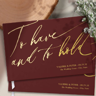 Modern Calligraphy To have and To hold wedding Guest Book