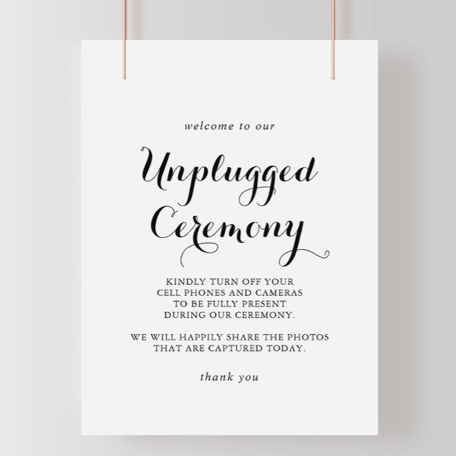 Modern Calligraphy Unplugged Ceremony Sign (Creator Uploaded)