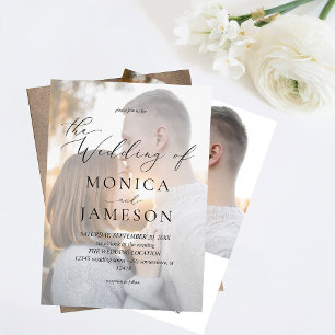 Modern Calligraphy V2 Photo Wedding Invitation