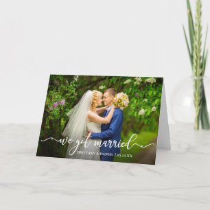 Modern Calligraphy We Got Married Wedding Fold Announcement