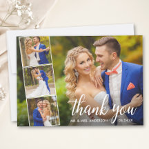 Modern Calligraphy Wedding 4 Photo Collage