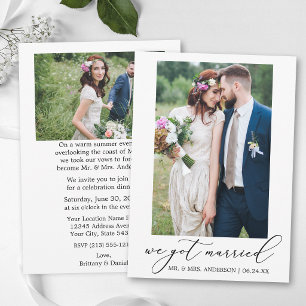Modern Calligraphy Wedding After Party 2 Photo  Announcement