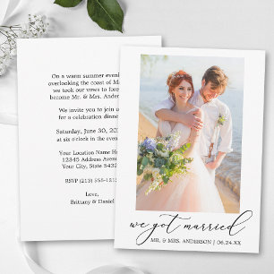 Modern Calligraphy Wedding After Party Photo Announcement