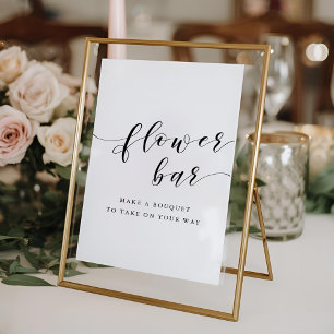 Modern Calligraphy Wedding Flower Bar Sign