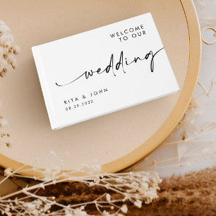 Modern Calligraphy Wedding Foil Guestbook