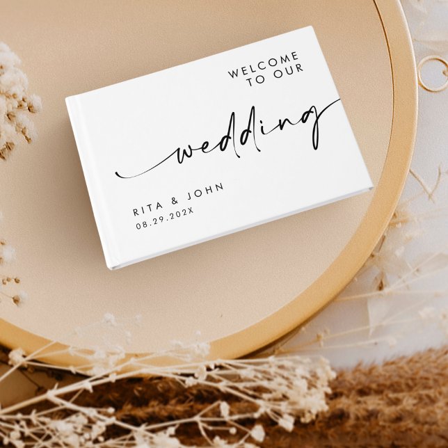 Modern Calligraphy Wedding Foil Guestbook (Creator Uploaded)