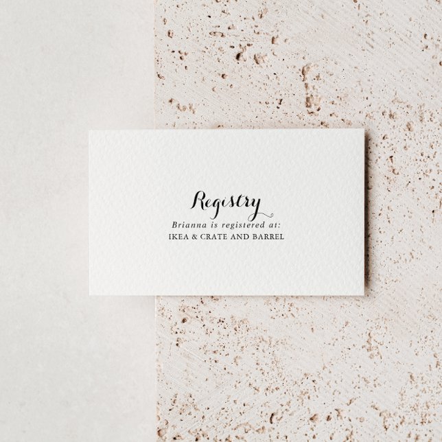 Modern Calligraphy Wedding Gift Registry Enclosure Card (Creator Uploaded)