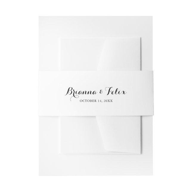 Modern Calligraphy Wedding  Invitation Belly Band (Front Example)
