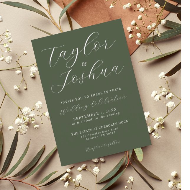 Modern Calligraphy Wedding Invitation Magnet (Creator Uploaded)