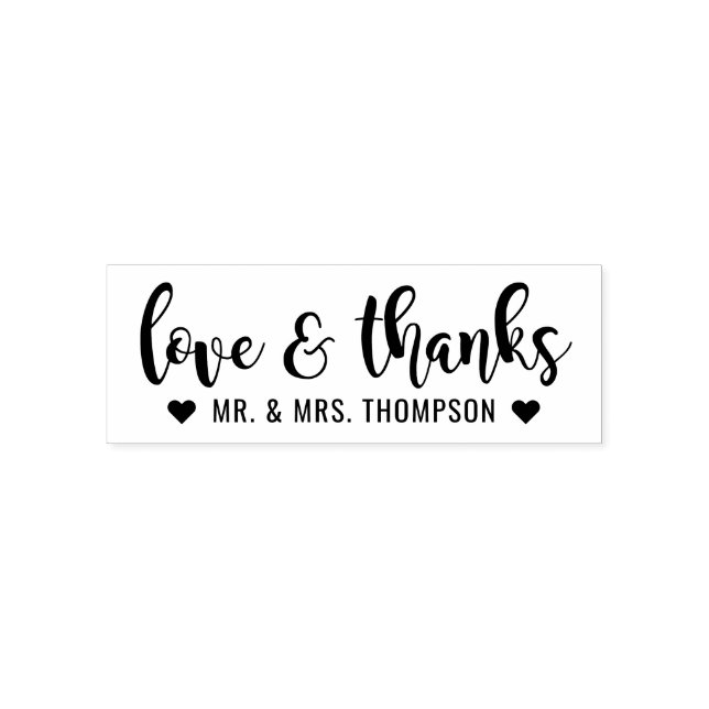Modern Calligraphy Wedding Love and Thanks Self-inking Stamp (Design)