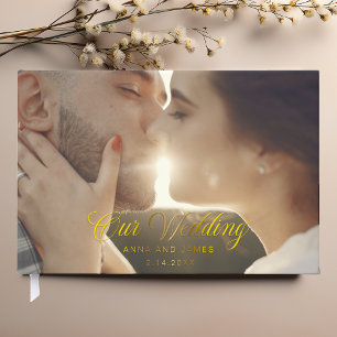 Modern Calligraphy Wedding Photo  Guest Book