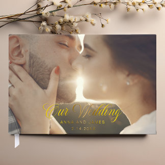 Modern Calligraphy Wedding Photo Guest Book